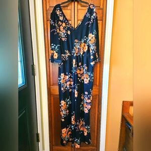Wrapper Dark Floral Pantsuit